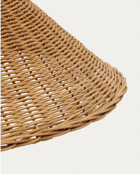 Czarno-naturalna lampa stojąca z rattanowym kloszem (wys. 154 cm) Urania – Kave Home