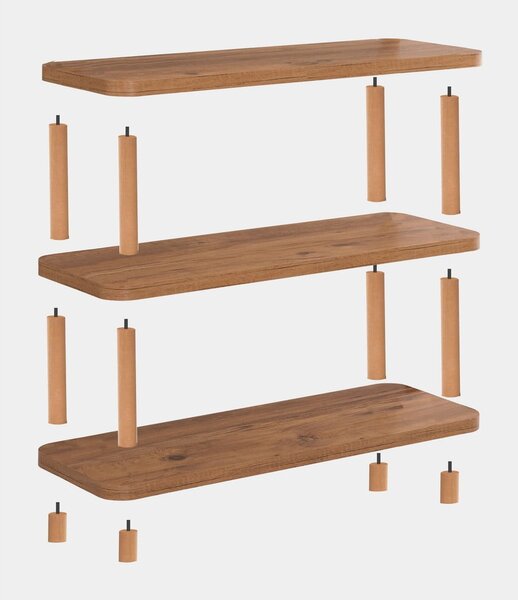 Naturalny regał w dekorze sosny 80x75 cm Step – Kalune Design