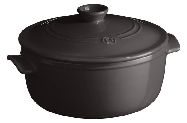 Czarny ceramiczny garnek z pokrywką Emile Henry, ⌀ 27 cm