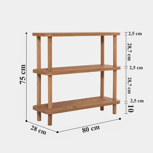 Naturalny regał w dekorze sosny 80x75 cm Step – Kalune Design