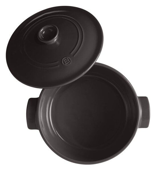 Czarny ceramiczny garnek z pokrywką Emile Henry, ⌀ 27 cm