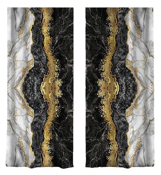 Czarno-złote zasłony zestaw 2 szt. 140x260 cm – Mila Home
