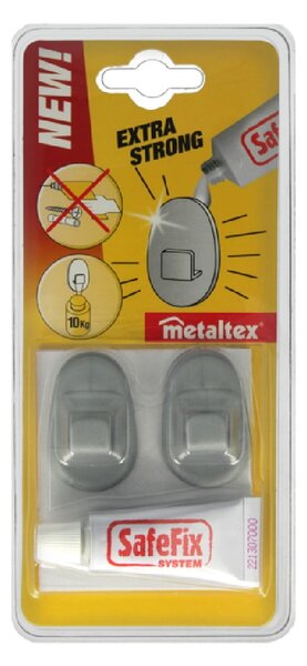 Zestaw 2 haczyków i kleju Metaltex Grey