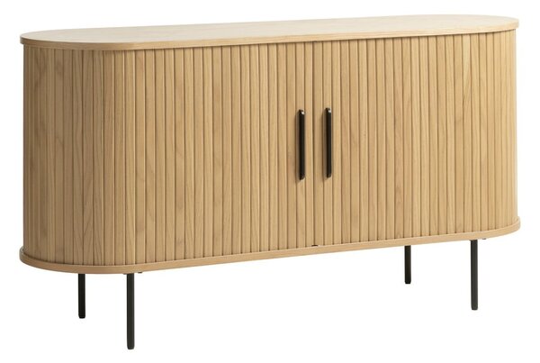 Niska komoda w dekorze dębu z drzwiami przesuwnymi 140x76 cm Nola – Unique Furniture
