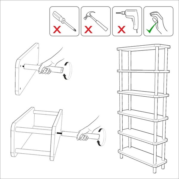 Regał w dekorze sosny 80x168,5 cm Step – Kalune Design