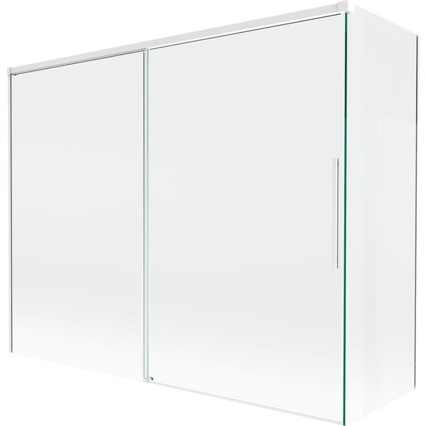 Mexen Rox parawan nawannowy 2-skrzydłowy rozsuwany 190 + 80 x 150 cm, transparent, biały - 8C9-190-080-20-00