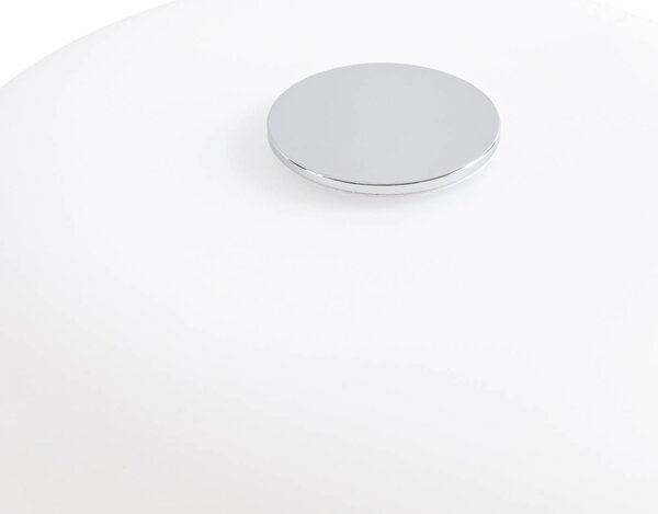 Lampa stołowa LED Lucande Anoria z akumulatorem, chrom/biała, szkło, IP44, USB Lucande, możliwość ściemniania, chromowy / srebrny, salon / jadalnia, szkło, design