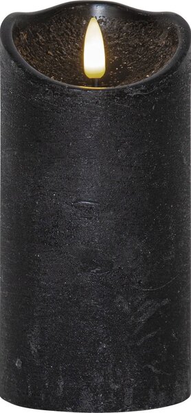 Czarna woskowa świeca LED Star Trading Flamme Rustic, wys. 15 cm