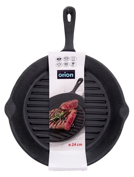 Patelnia żeliwna do grillowania ø 24 cm Litina – Orion