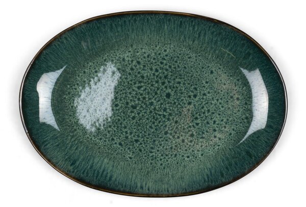 Zielony/czarny kamionkowy talerz do serwowania Gastro Green/Black – Bitz