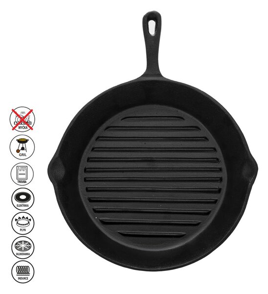 Patelnia żeliwna do grillowania ø 24 cm Litina – Orion