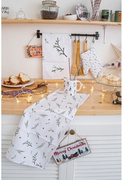Bawełniane ścierki zestaw 2 szt. ze świątecznym motywem 50x70 cm Delicate Green – Butter Kings