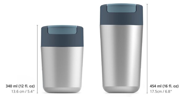 Kubek podróżny w granatowo-srebrnym kolorze 450 ml Sipp – Joseph Joseph