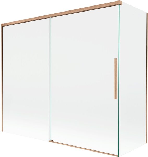 Mexen Rox parawan nawannowy 2-skrzydłowy rozsuwany 180 + 80 x 150 cm, transparent, miedż szczotkowana - 8C9-180-080-65-00