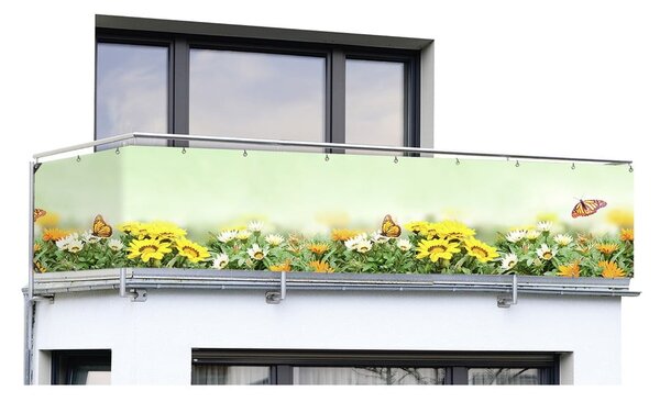 Black Friday - Żółto-zielona plastikowa osłona balkonowa 500x85 cm Butterfly – Maximex