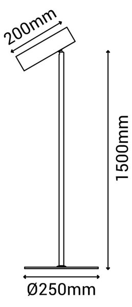 Czarna lampa stojąca SULION Milan, wys. 150 cm