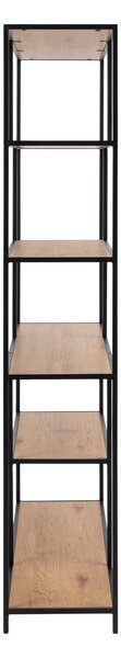 Czarno-naturalny regał w dekorze dębu 135x185 cm Seaford – Actona