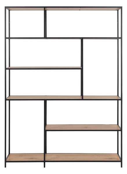 Czarno-naturalny regał w dekorze dębu 135x185 cm Seaford – Actona