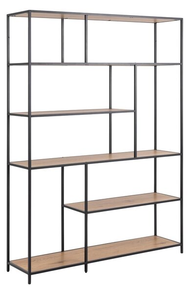 Czarno-naturalny regał w dekorze dębu 135x185 cm Seaford – Actona
