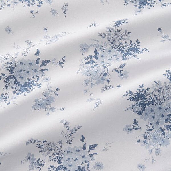 Biało-niebieska pościel dwuosobowa 230x220 cm Lucie Floral Frill – Catherine Lansfield