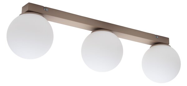 Lampa sufitowa Aurelia beżowa z 3 kulistymi kloszami na listwie