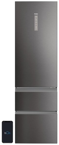 Lodówka HAIER HTW7620DNMP No Frost 205cm Ciemny Inox