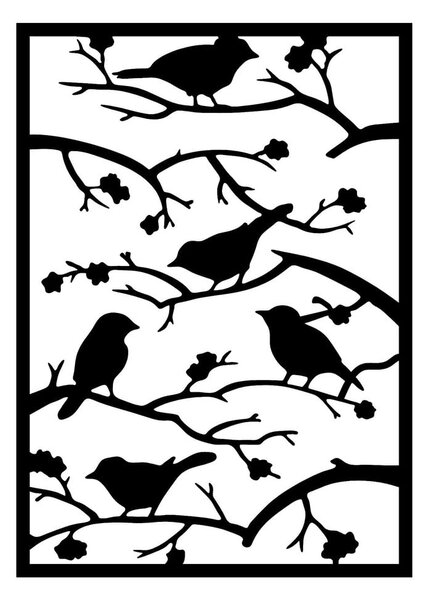 Metalowa dekoracja ścienna 47x66 cm Branch & Birds – Wallity