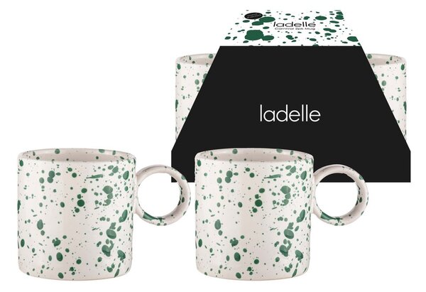 Biało-zielone kamionkowe kubki zestaw 2 szt. 450 ml Carnival – Ladelle
