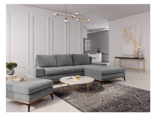 Szary rozkładany narożnik Windsor & Co Sofas Planet, prawostronny