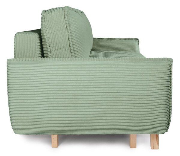 Jasnozielona sztruksowa rozkładana sofa 218 cm Tori – Bonami Selection