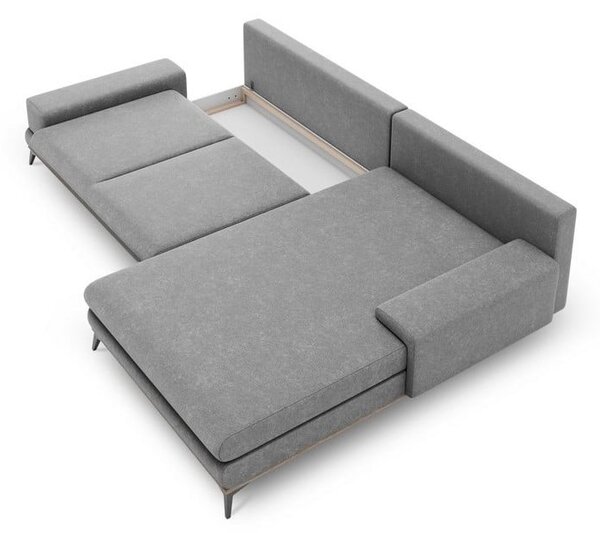 Szary rozkładany narożnik Windsor & Co Sofas Planet, prawostronny