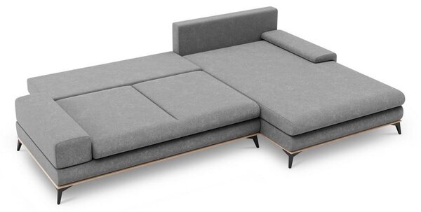 Szary rozkładany narożnik Windsor & Co Sofas Planet, prawostronny