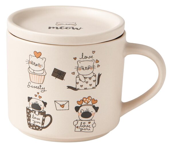 Pomarańczowe/beżowe porcelanowe kubki zestaw 2 szt. 350 ml Cats – Brandani