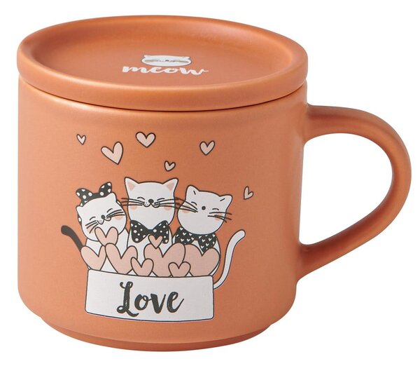 Pomarańczowe/beżowe porcelanowe kubki zestaw 2 szt. 350 ml Cats – Brandani