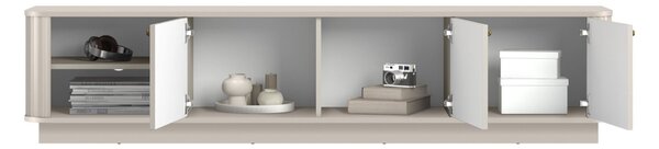 Szafka RTV Vesper 3D 187 cm na cokole - kaszmir / złote uchwyty