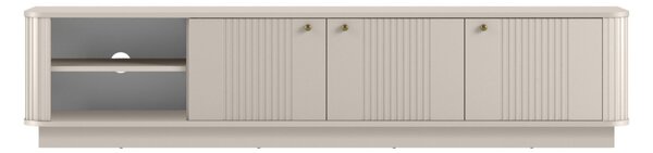 Szafka RTV Vesper 3D 187 cm na cokole - kaszmir / złote uchwyty