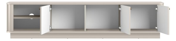 Szafka RTV Vesper 3D 187 cm na cokole - kaszmir / złote uchwyty