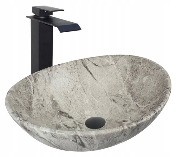 Umywalka nablatowa Estiva EBA Stone Gray szary kamień 41,5x34x14 cm 1 szt