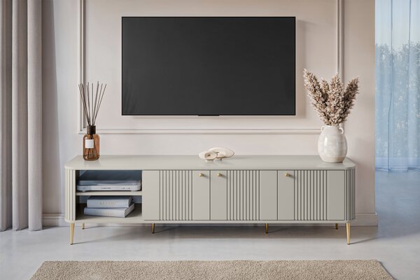 Szafka RTV Vesper 3D 187 cm - kaszmir / złote nogi