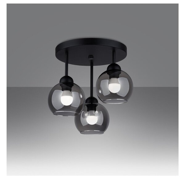 Czarna lampa sufitowa ø 15 cm Grande – Sollux