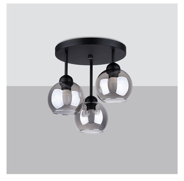 Czarna lampa sufitowa ø 15 cm Grande – Sollux