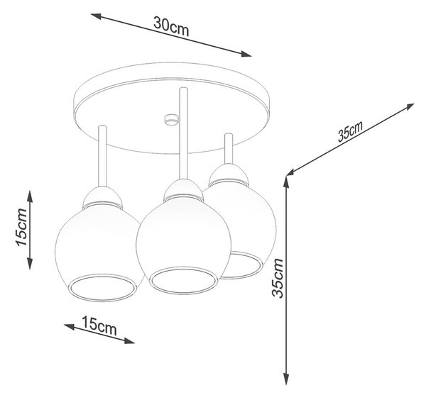 Czarna lampa sufitowa ø 15 cm Grande – Sollux