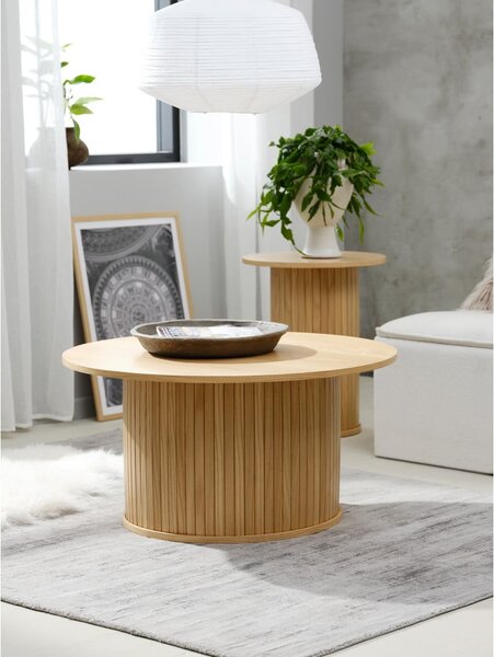Okrągły stolik w dekorze dębu ø 90 cm Nola – Unique Furniture