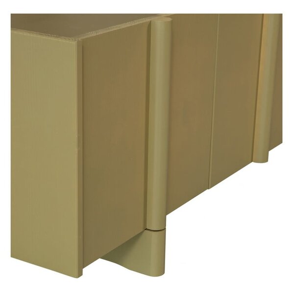 Szafka pod TV z litego drewna sosnowego w kolorze khaki 200x53x46 cm Basu – WOOOD