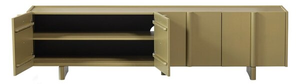 Szafka pod TV z litego drewna sosnowego w kolorze khaki 200x53x46 cm Basu – WOOOD