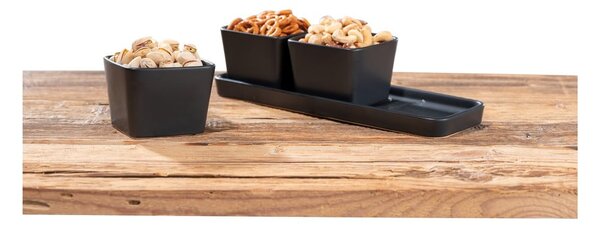 Ceramiczne miski do serwowania zestaw 3 szt. w kolorze matowej czerni Snack & Dip – Wenko