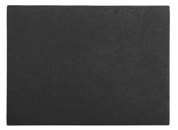 Czarna mata stołowa z imitacji skóry ZicZac Troja Rectangle, 33x45 cm