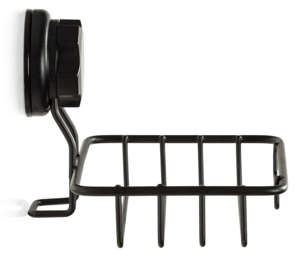 Czarna samoprzylepna mydelniczka Compactor Bestlock Black Soap & Sponge Holder