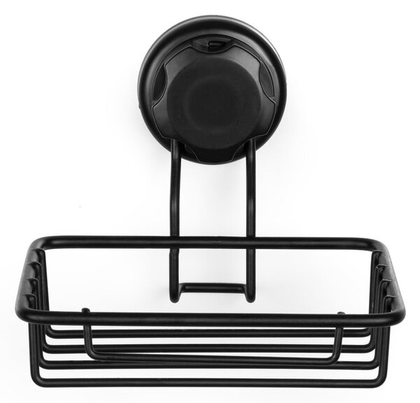 Czarna samoprzylepna mydelniczka Compactor Bestlock Black Soap & Sponge Holder