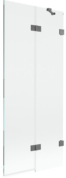 Mexen Lunar parawan nawannowy 2-skrzydłowy prawy 80 x 150 cm, transparent, gun metal - 897-080-100-95-00-P